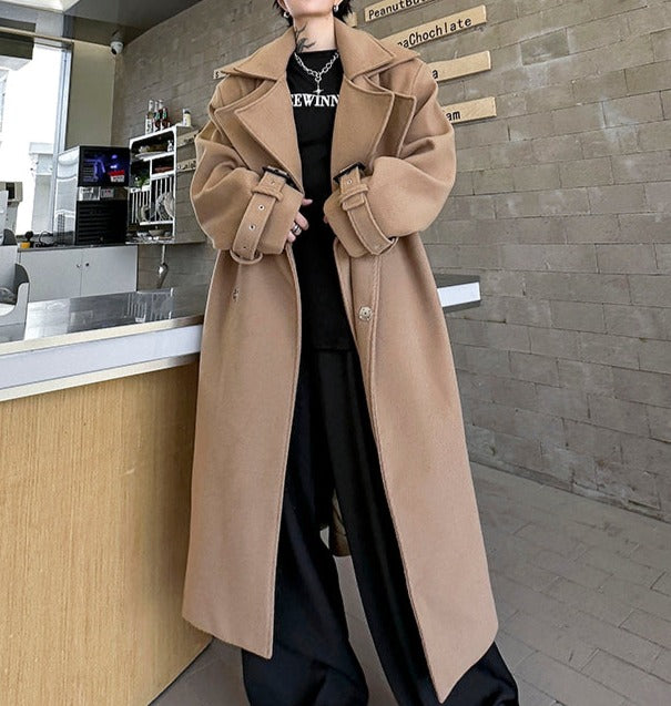 ダブルラペルカラー ロングコート