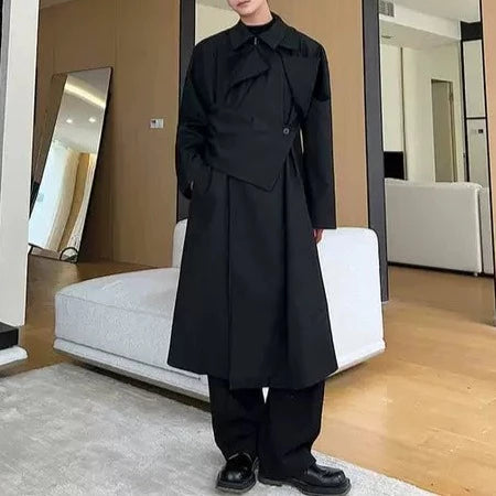 ロングセクションラペル トレンチコート