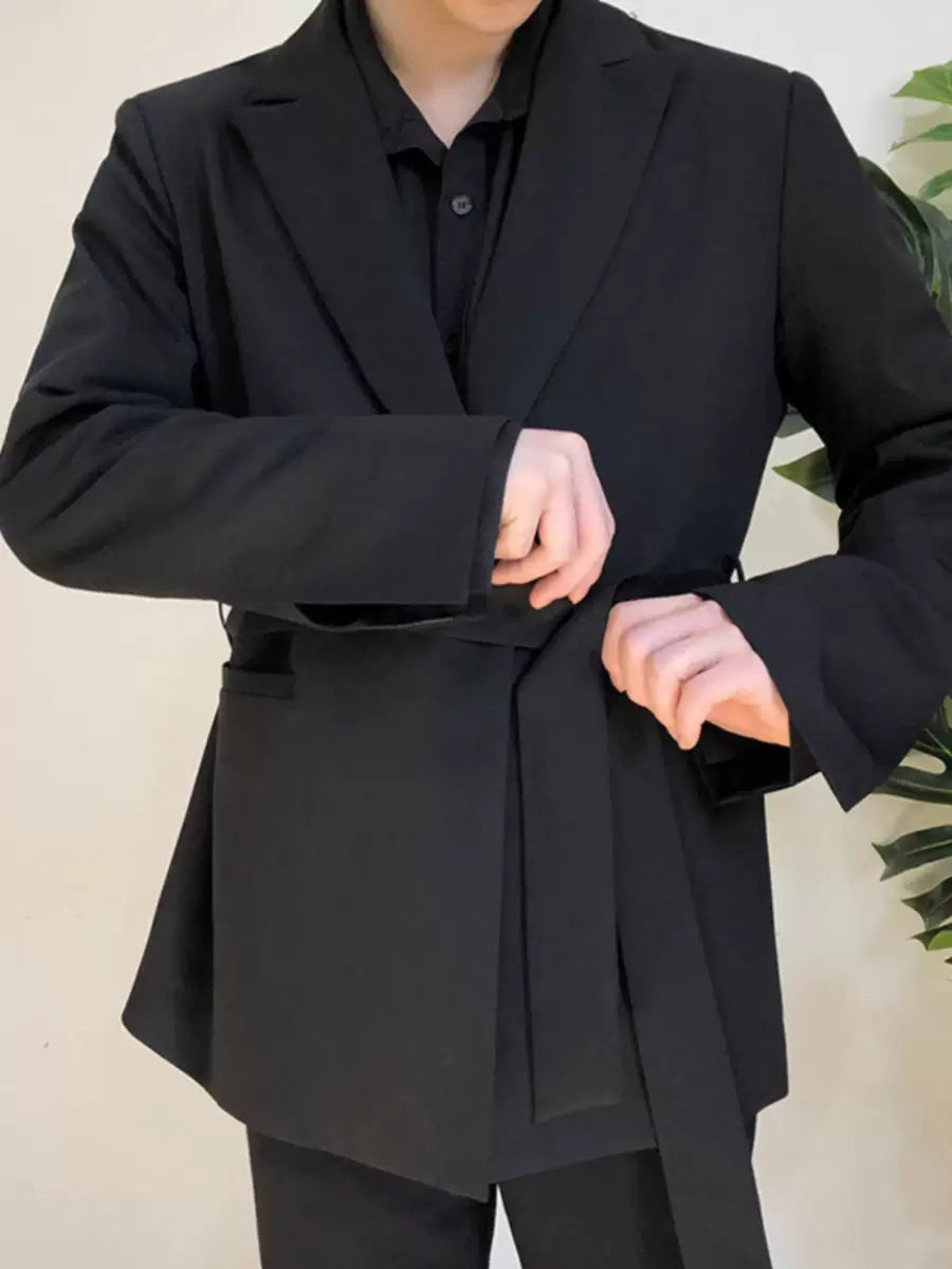 【秋物コーデ3点セット】 ①スーツJKT・②長袖シャツ・③黒パンツ