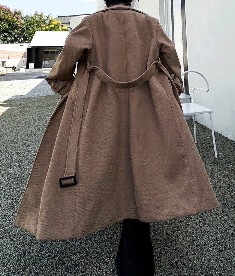 ダブルラペルカラー ロングコート