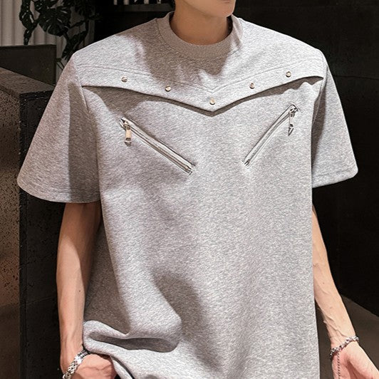 デザイナーズ パッドショルダー ハーフスリーブTシャツ
