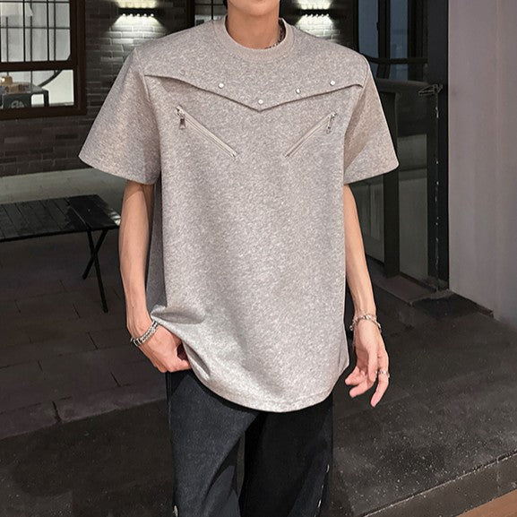 デザイナーズ パッドショルダー ハーフスリーブTシャツ
