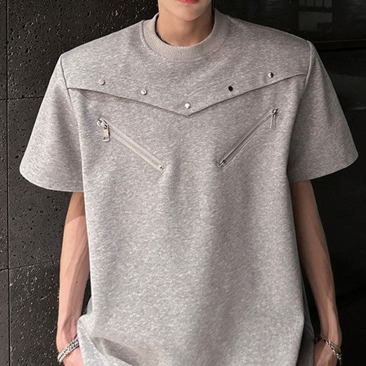 デザイナーズ パッドショルダー ハーフスリーブTシャツ