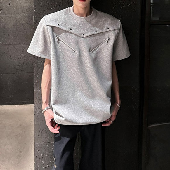 デザイナーズ パッドショルダー ハーフスリーブTシャツ