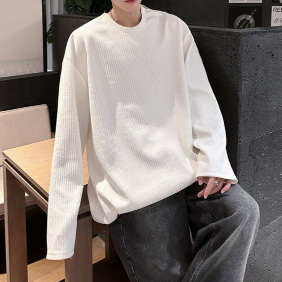 ストライプ ロングスリーブ デザインニット