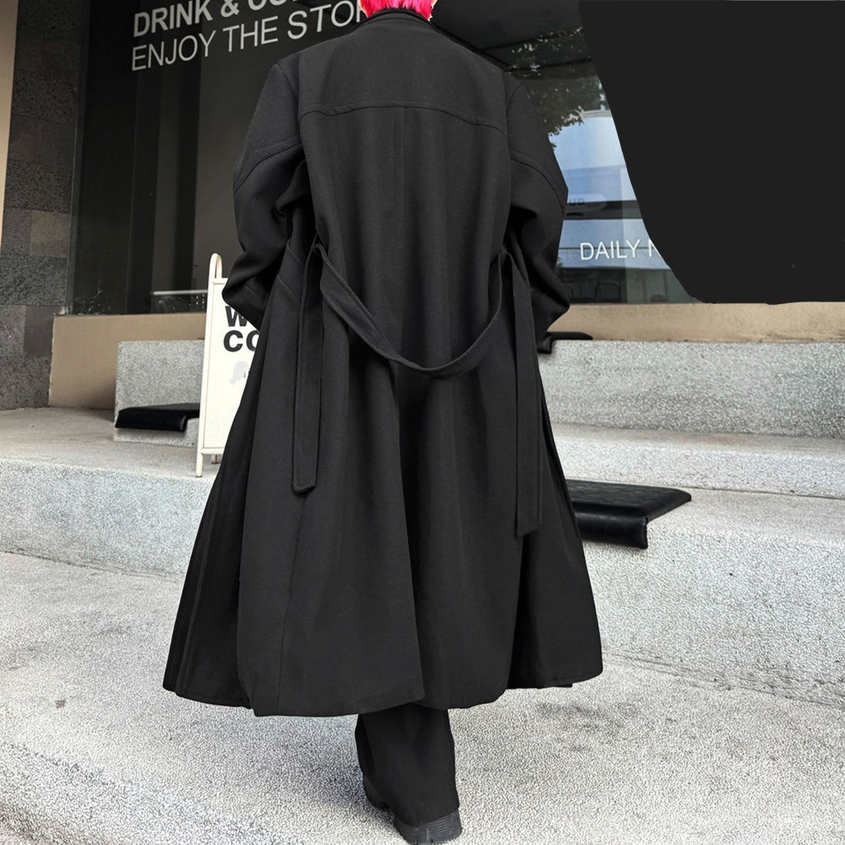 フェイクレイヤード ウールオーバーコート