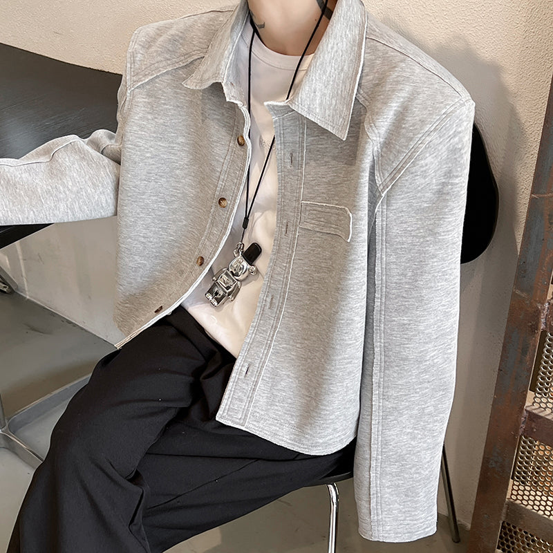【秋コーデ6日目:3点セット】 ①スウェットJKT ②長袖Tシャツ白 ③黒パンツ