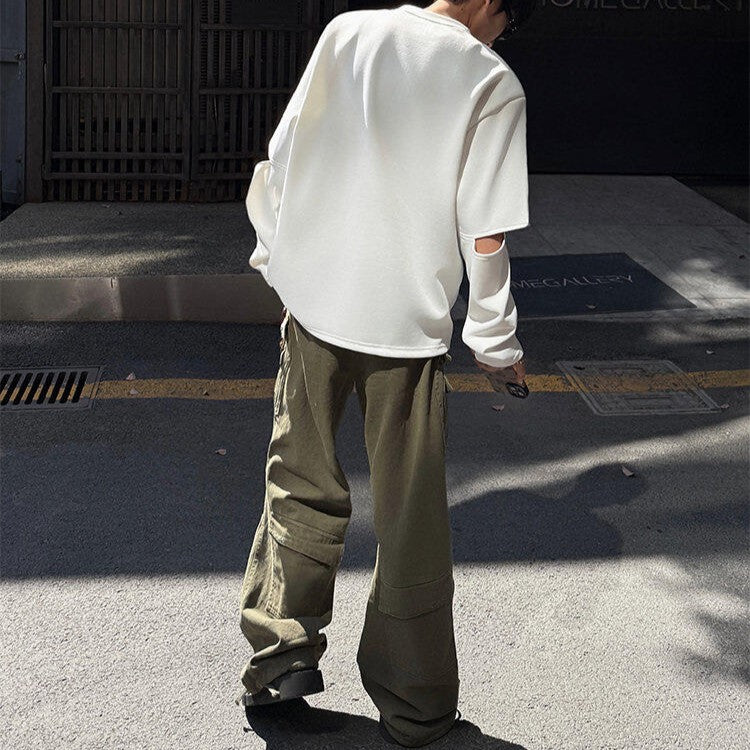 カッティングデザイン ロングスリーブTシャツ