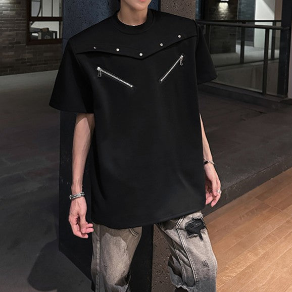 デザイナーズ パッドショルダー ハーフスリーブTシャツ