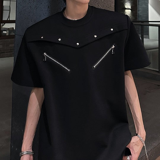デザイナーズ パッドショルダー ハーフスリーブTシャツ