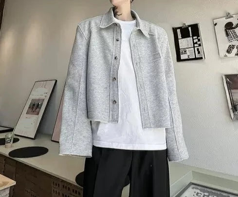 【秋コーデ6日目:3点セット】 ①スウェットJKT ②長袖Tシャツ白 ③黒パンツ