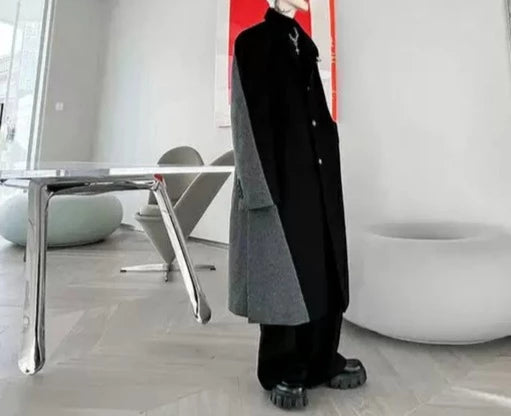 アラウンドツートンカラー ロングコート