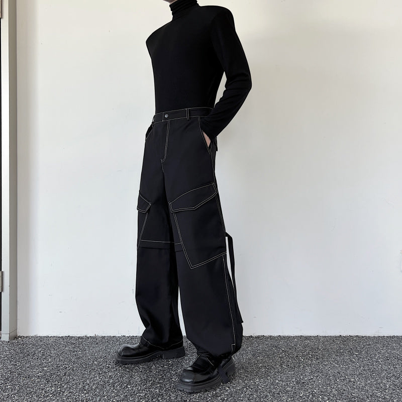ドローストリング ワイド ブラックパンツ