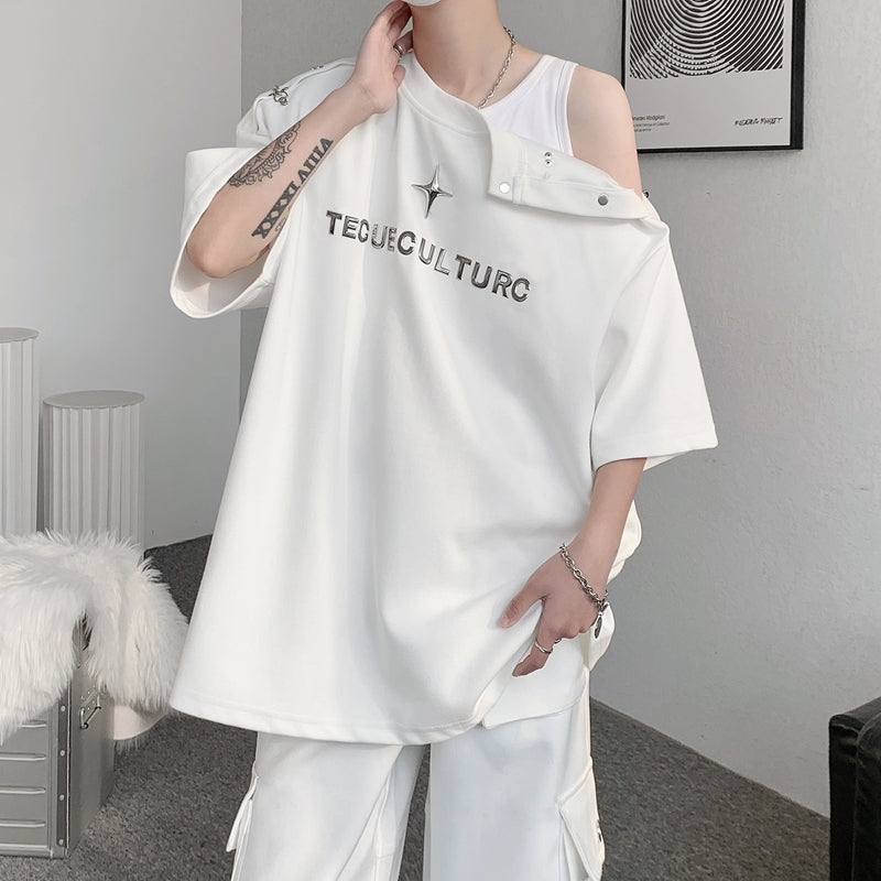 デタッチング ショルダー ハーフスリーブ Tシャツ