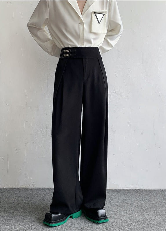 ツインクラスプ ワイドレッグ パンツ