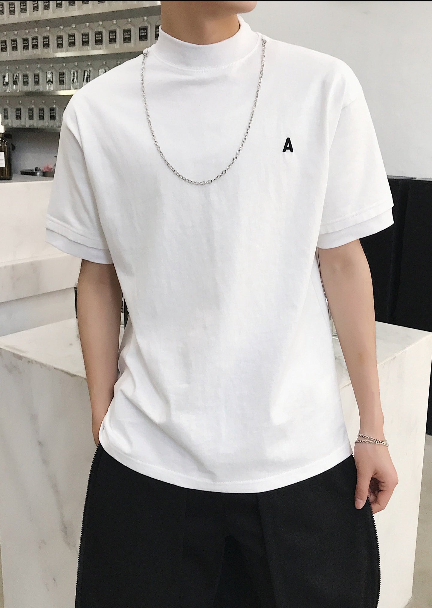 ハイカラー ショートスリーブ Tシャツ
