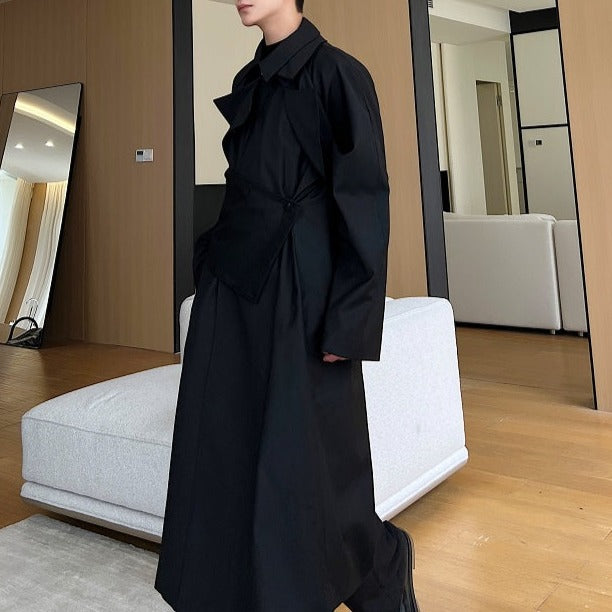 ロングセクションラペル トレンチコート