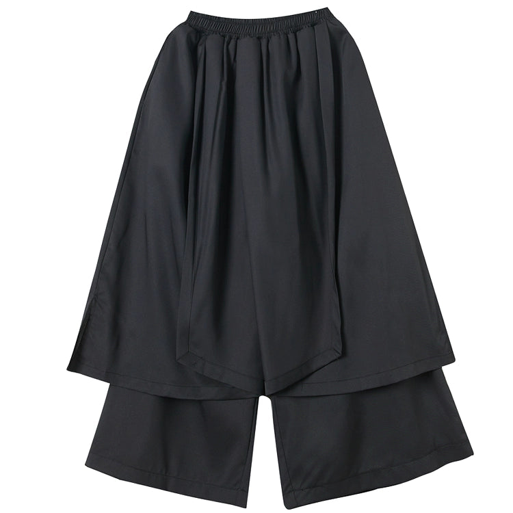 レイヤード クロップド スカートパンツ