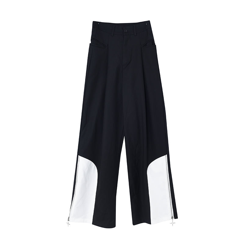 オープンデザイン ワイドレッグパンツ