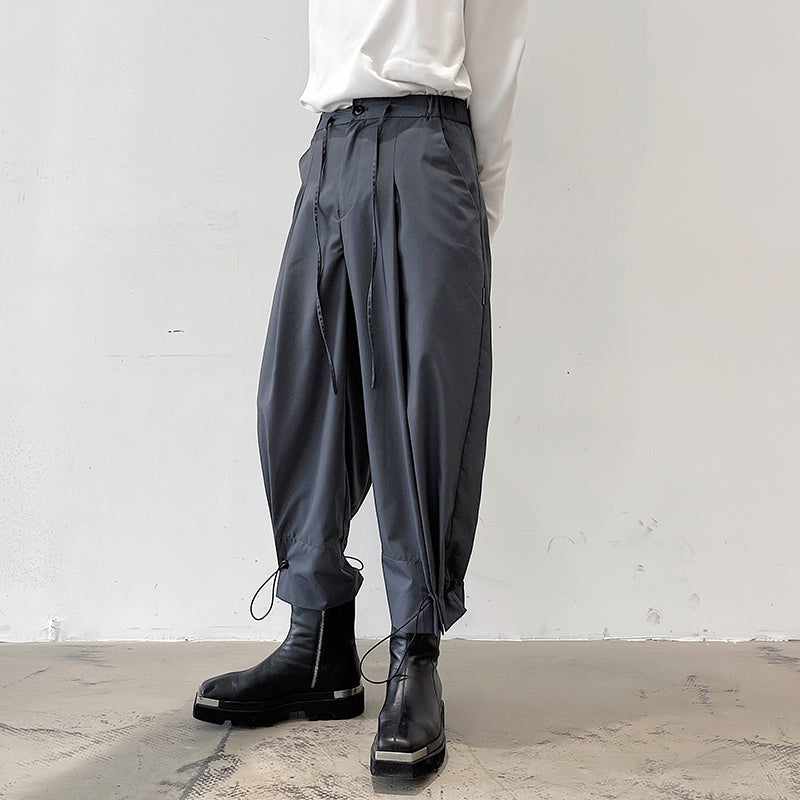 ドローストリング ワイド クロップドパンツ
