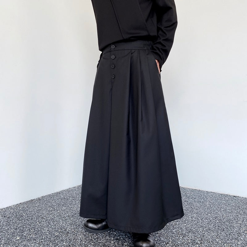 ブラックカラー ユニセックス ワイドパンツ
