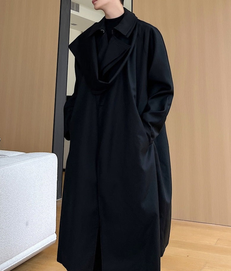 ロングセクションラペル トレンチコート