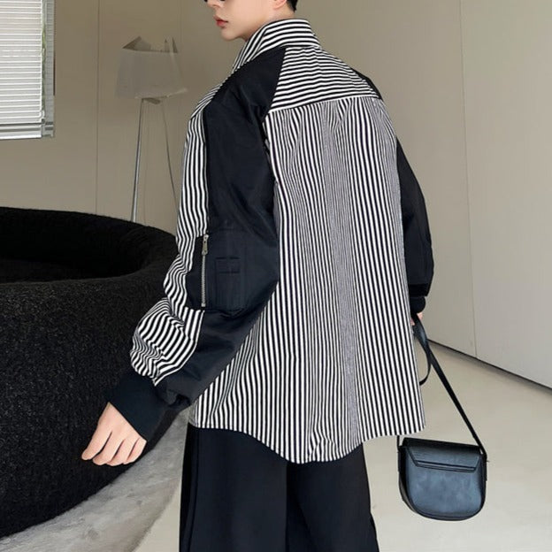 ストライプ ロングスリーブ カラーシャツ