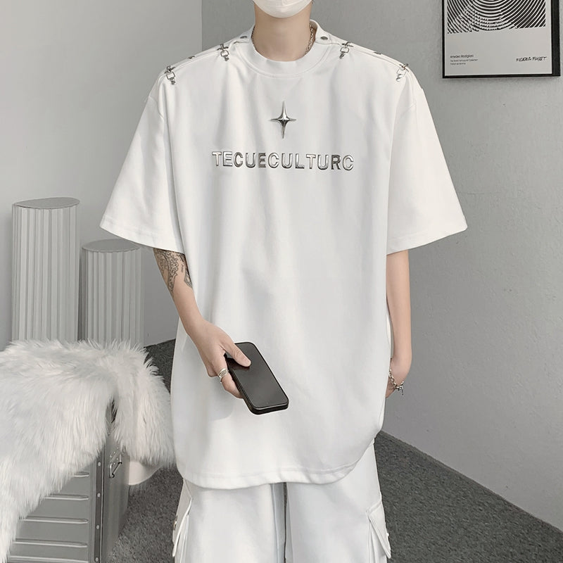 デタッチング ショルダー ハーフスリーブ Tシャツ