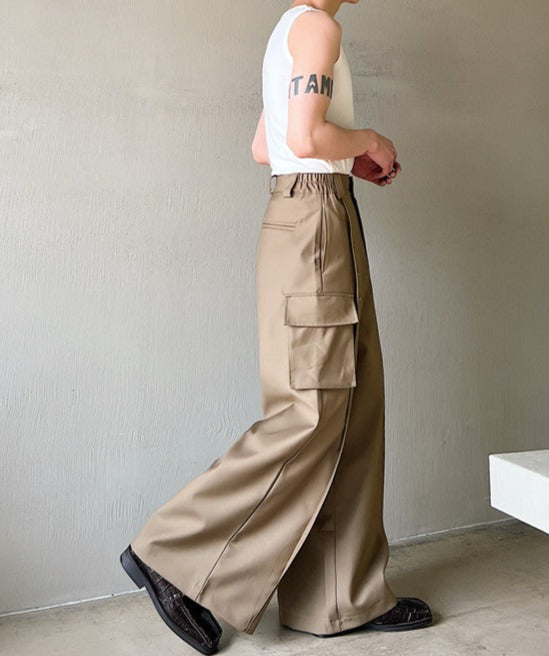 サイドポケット ワイド フレアパンツ