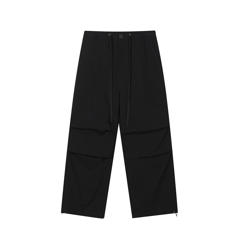 ドローストリング ワイド ストレートパンツ