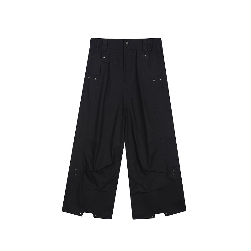 リベットデザイン ルーズ ワイドパンツ