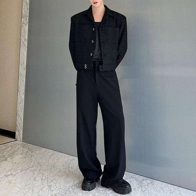 ストレート ブラック スラックスパンツ