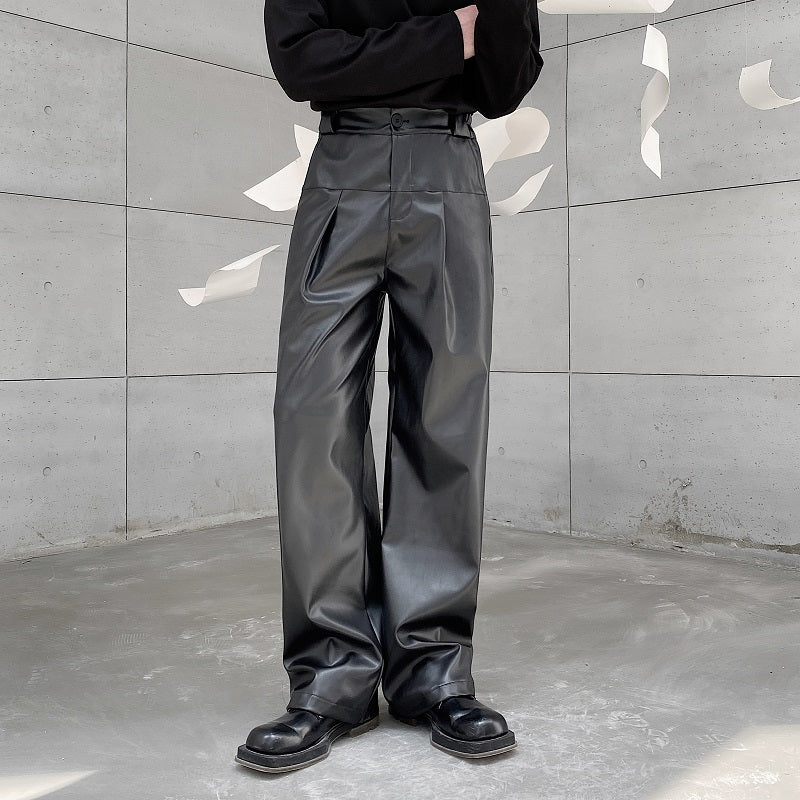 ストレート レザー パンツ