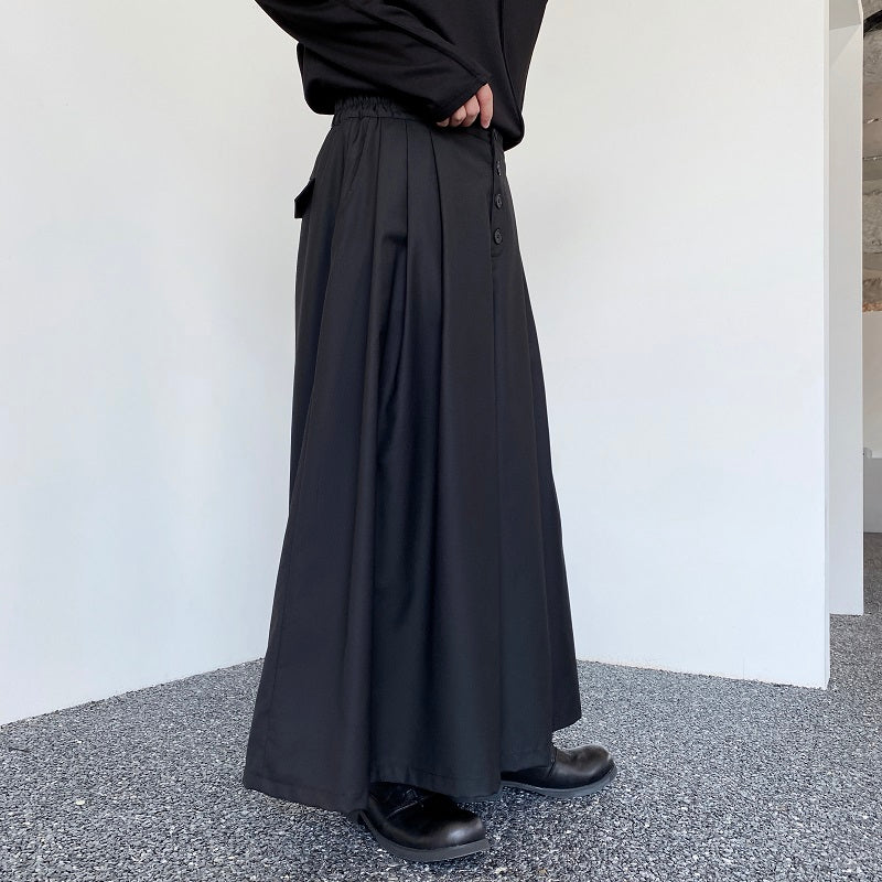 ブラックカラー ユニセックス ワイドパンツ