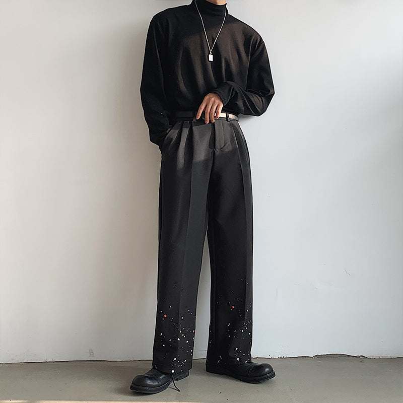 ペイントドットデザイン ストレートパンツ
