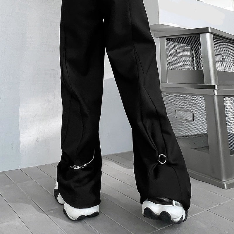 チェーン デコレート レッグパンツ