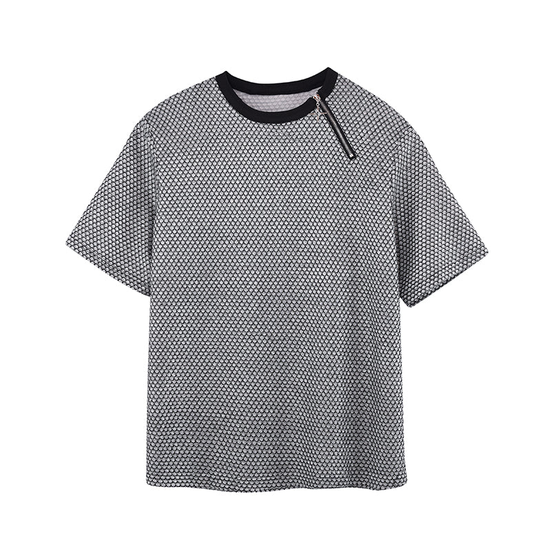 メッシュ ハーフスリーブ デザインTシャツ