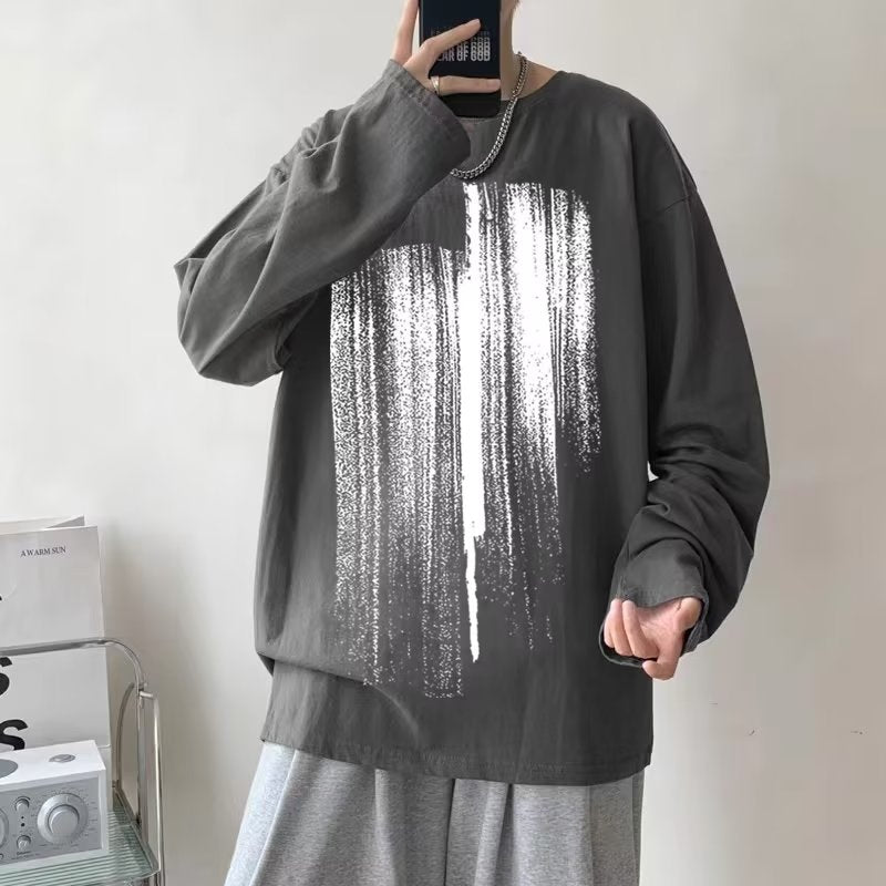 オーバーサイズ ロングスリーブTシャツ ボトリングシャツ