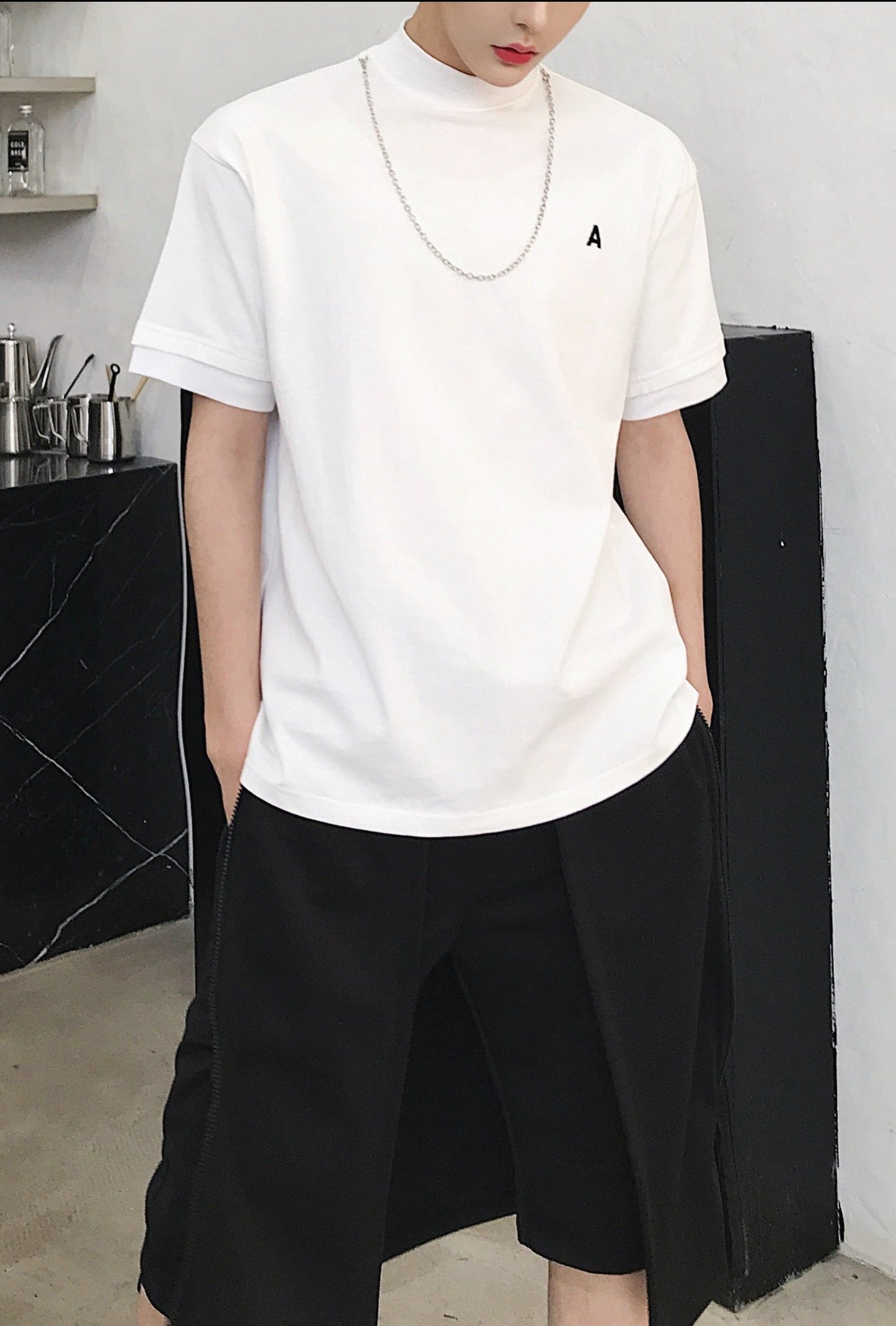 ハイカラー ショートスリーブ Tシャツ