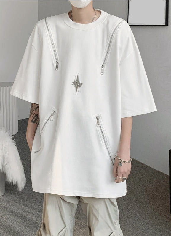 ジップ レイディアル ハーフスリーブ Tシャツ