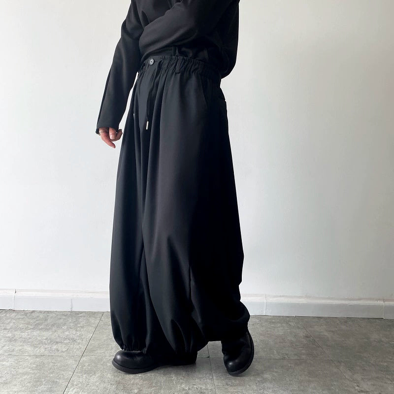 ドローストリング ユニセックス ワイドパンツ