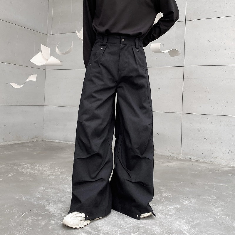 リベットデザイン ルーズ ワイドパンツ