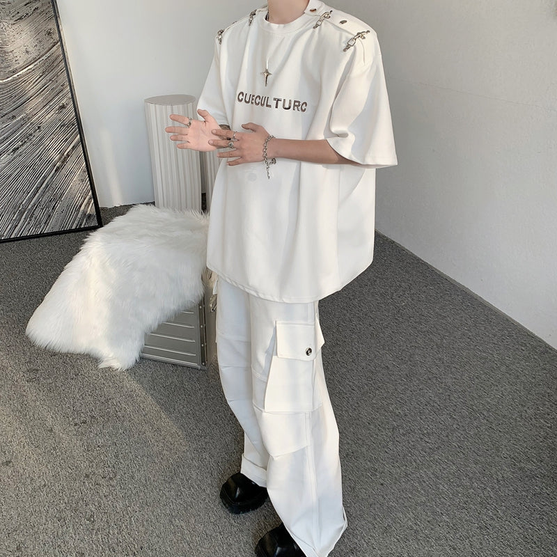 デタッチング ショルダー ハーフスリーブ Tシャツ