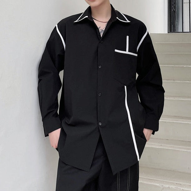 テープライン デザイン ロングスリーブシャツ