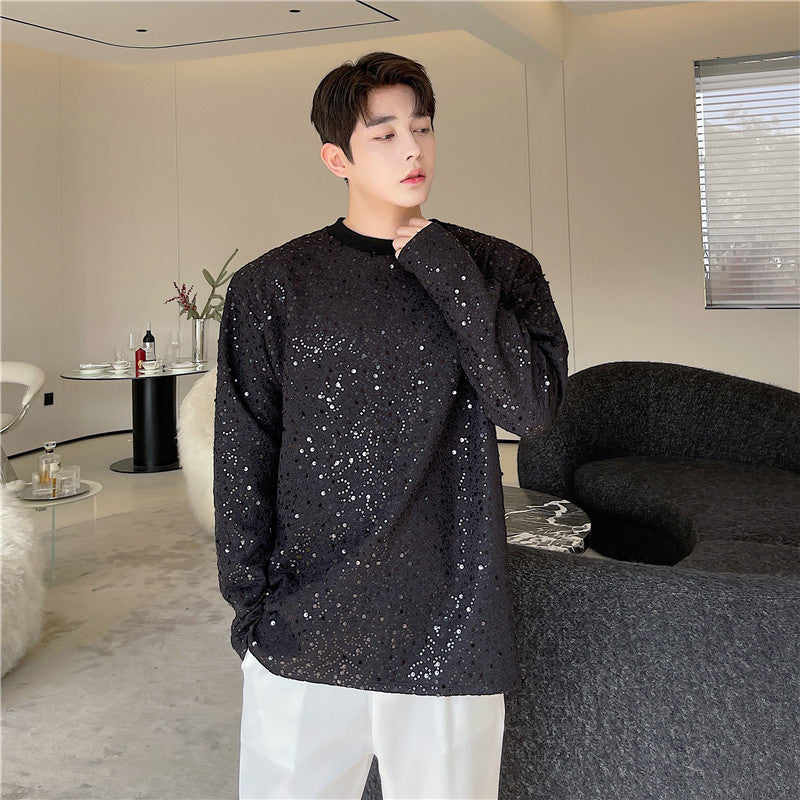 スパンコールデザイン ロングスリーブTシャツ