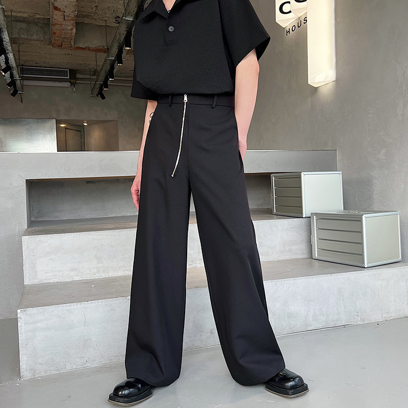 テクニカルジップ ワイド ストレートパンツ