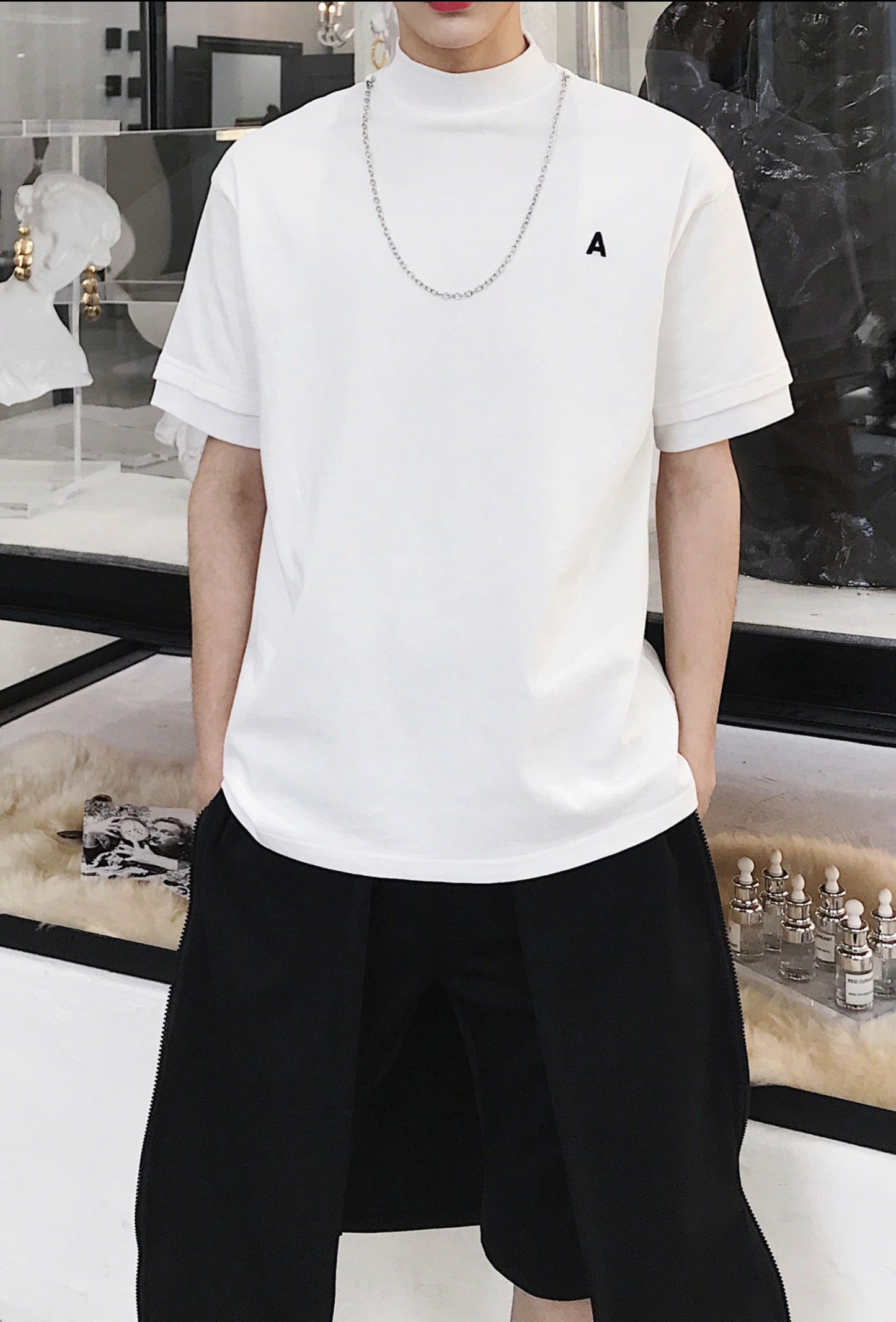 ハイカラー ショートスリーブ Tシャツ