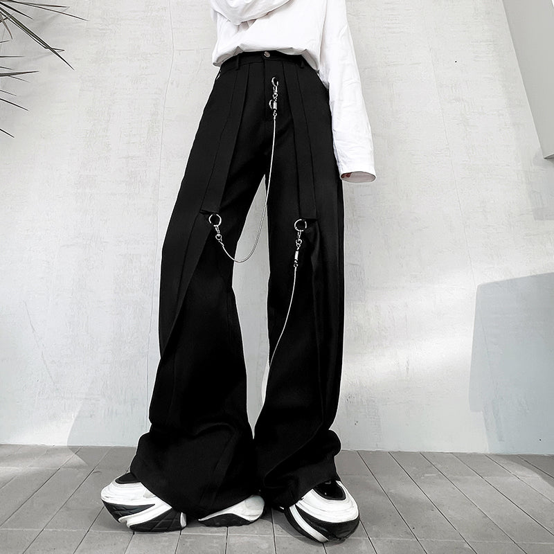 チェーン デコレート レッグパンツ
