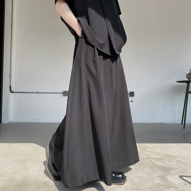ハイウエスト プリーツ ロングスカート