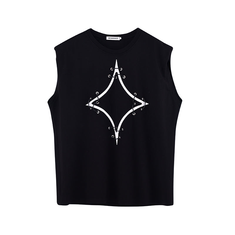 ノースリーブ パッドショルダー Tシャツ